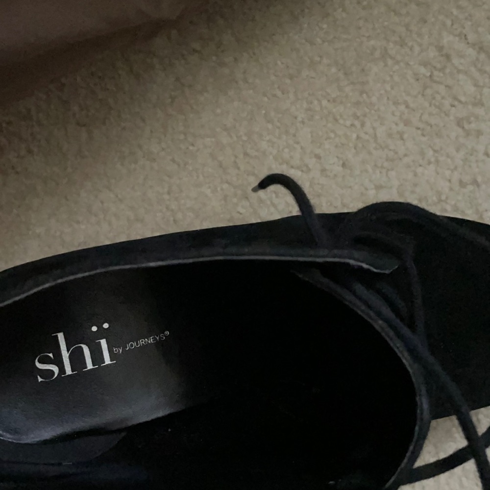 Black ankle booties/wedges from journeys.